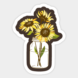 Sunflower in Mason Jar Sticker